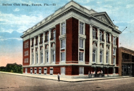 A postcard of The Italian Club building, circa 1910s. (Photo by Hampton Dunn Collection of Florida Postcards, ֱ Digital Commons)