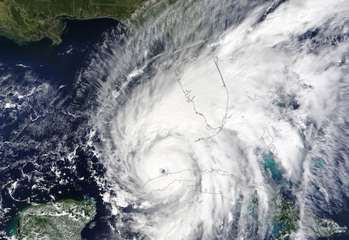 Hurricane Ian in 2022 approaching Florida.