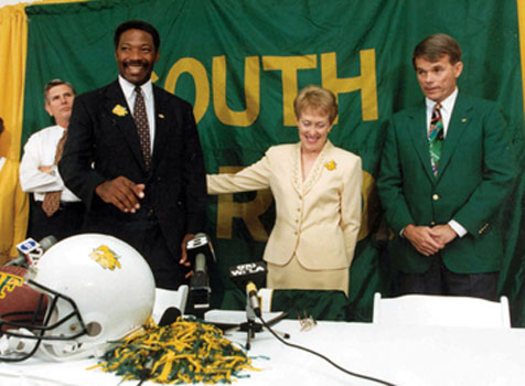 Betty Castor with Lee Roy Selmon and Paul Griffin