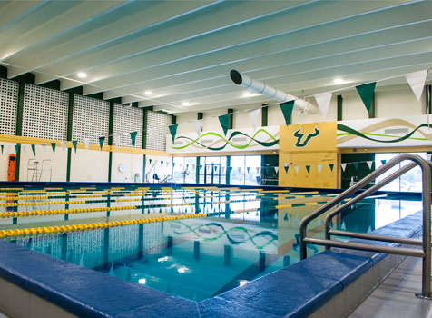 Lap pool inside the Campus Recreation Center