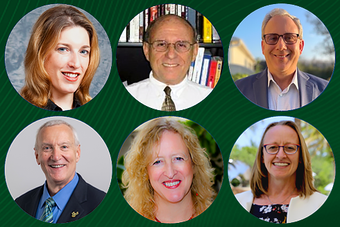 Graphic includes headshots of six individual AAAS Fellows
