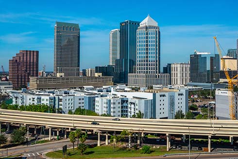 Selmon Expressway runs through downtown Tampa